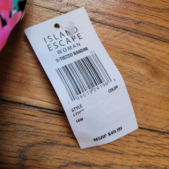 Island Escape Plus Size Floral-Print Tiered Tankini Top Multicolor Size 16W - Picture 7 of 11